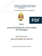 Desarrollo Urbanístico de La Ciudad de Comayagua