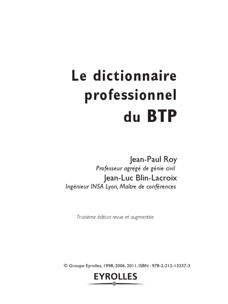 Le Dictionnaire Professionnel Du BTP | PDF | Acier inoxydable | Laminage
