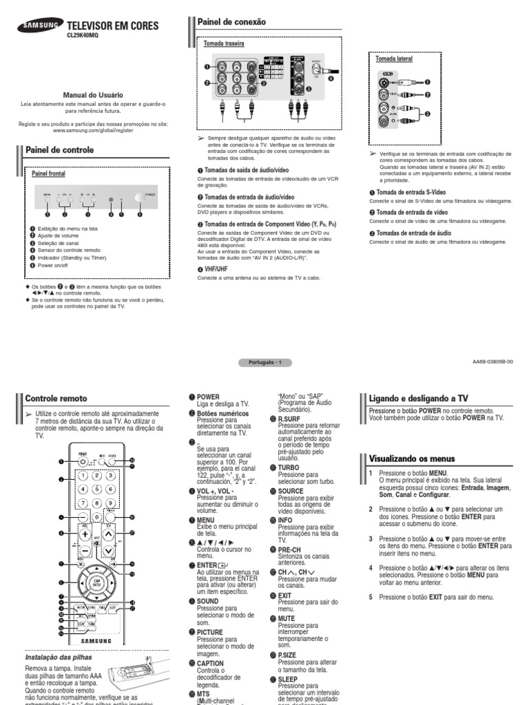 Manual TV Samsung | PDF | Televisão digital | Cronômetro