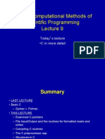 12.010 Computational Methods of Scientific Programming: Today's Lecture - C in More Detail