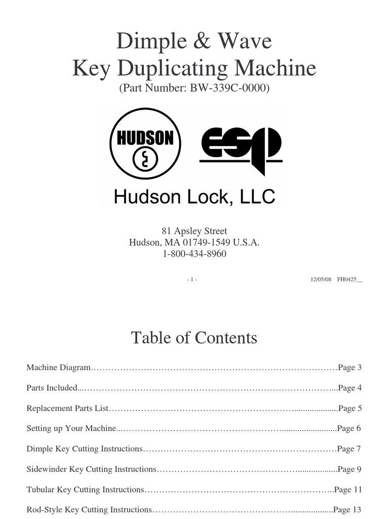 Dimple & Wave Key Duplicating Guide | PDF | Nut (Hardware) | Screw