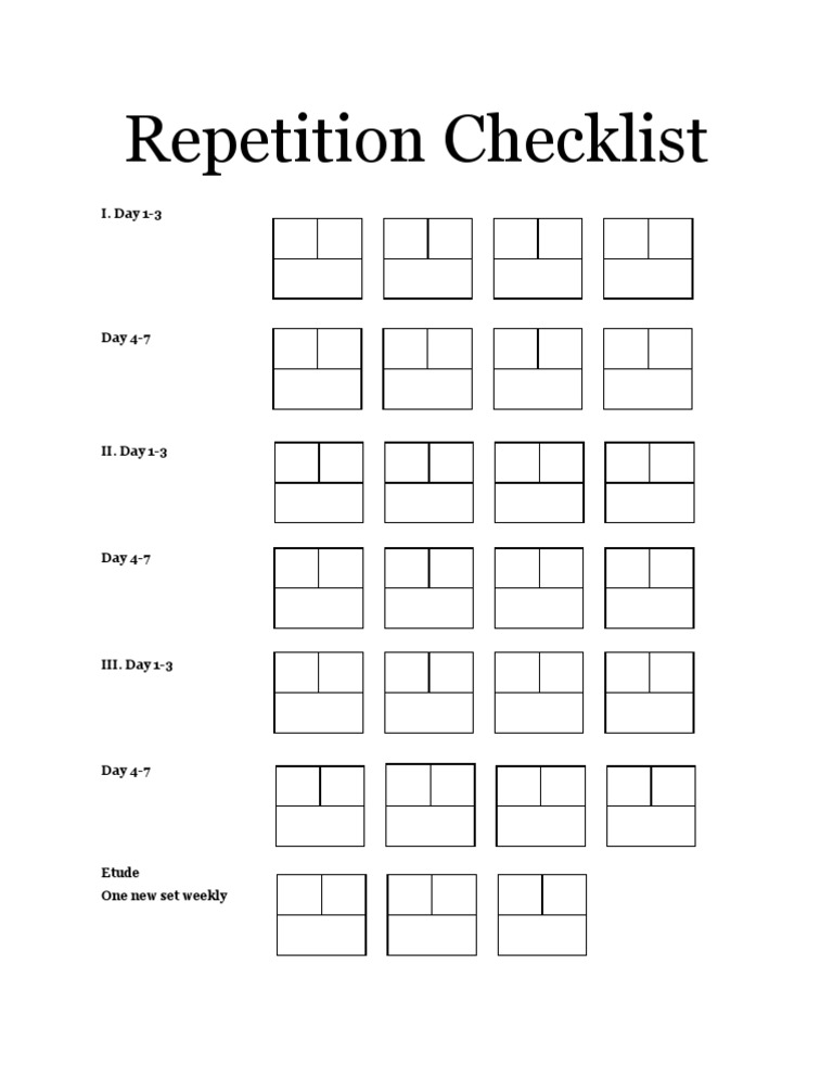 Repetition Practice Schedule | PDF