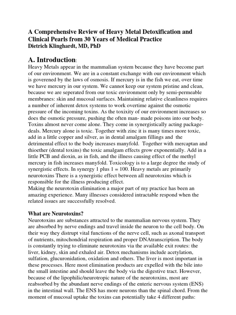 Heavy Metal Detox Klinghardft PDF Fish Oil Selenium