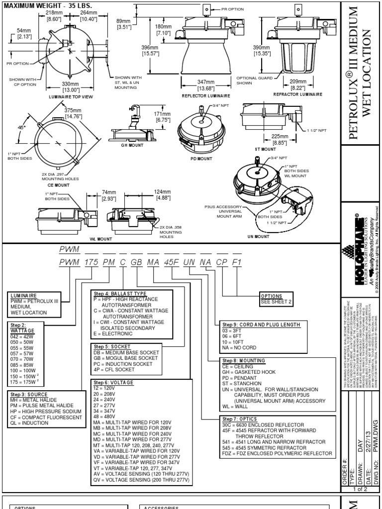 Petrolux III Medium Wet Location Specs | PDF | Electrical Equipment ...
