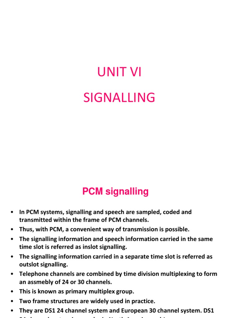 SIGNALLING | PDF | Signaling (Telecommunications) | Bit