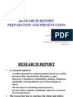 Research Report Preparation and Presentation