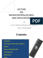 ON Microcontroller-8051 and Applications: BY G N V Ratna Kishor M.Sc.,M.Tech. Asst. Professor