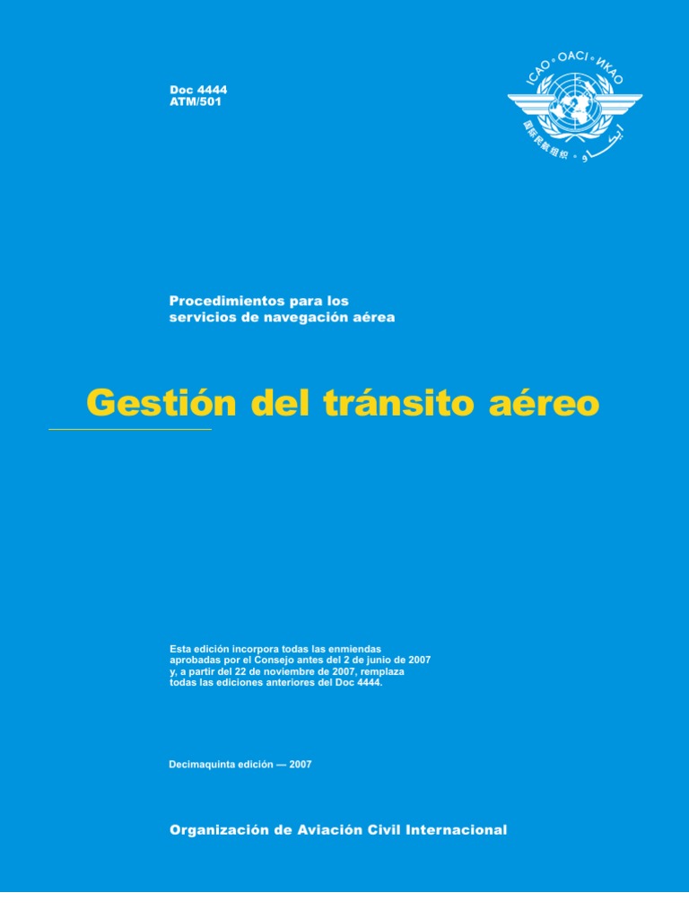 Doc 4444 - Gestión de Tránsito Aéreo | Control de tráfico aéreo ...