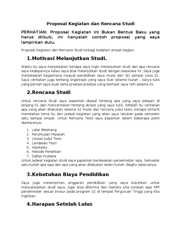 Contoh Proposal Rencana Studi S1 Pdf