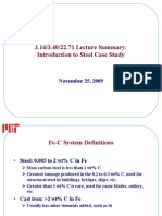 3.14/3.40/22.71 Lecture Summary: Introduction To Steel Case Study