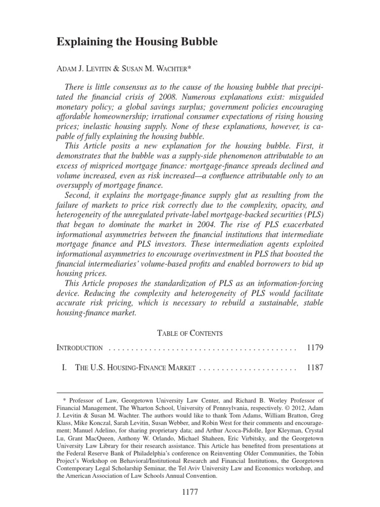 Explaining The Housing Bubble | PDF | Mortgage Backed Security | Fannie Mae
