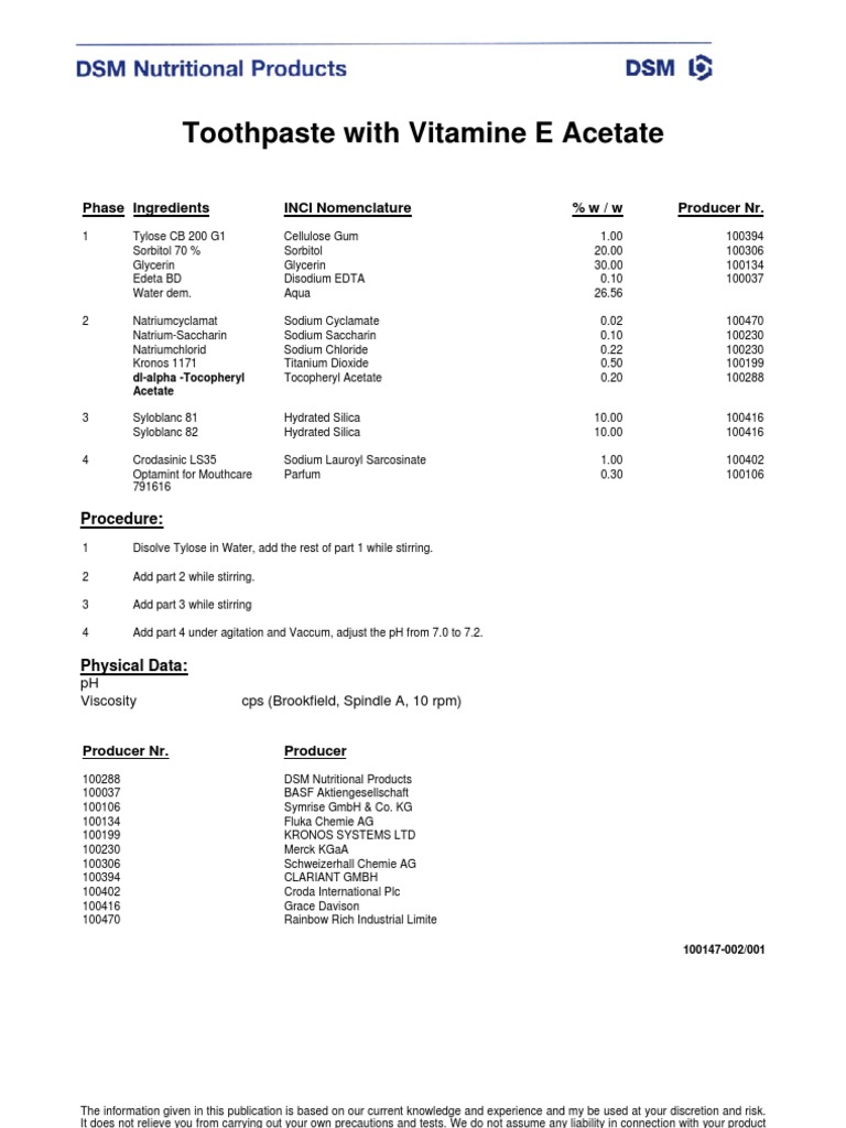 Toothpaste Formulation Guide | PDF