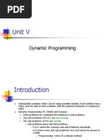 Unit V: Dynamic Programming