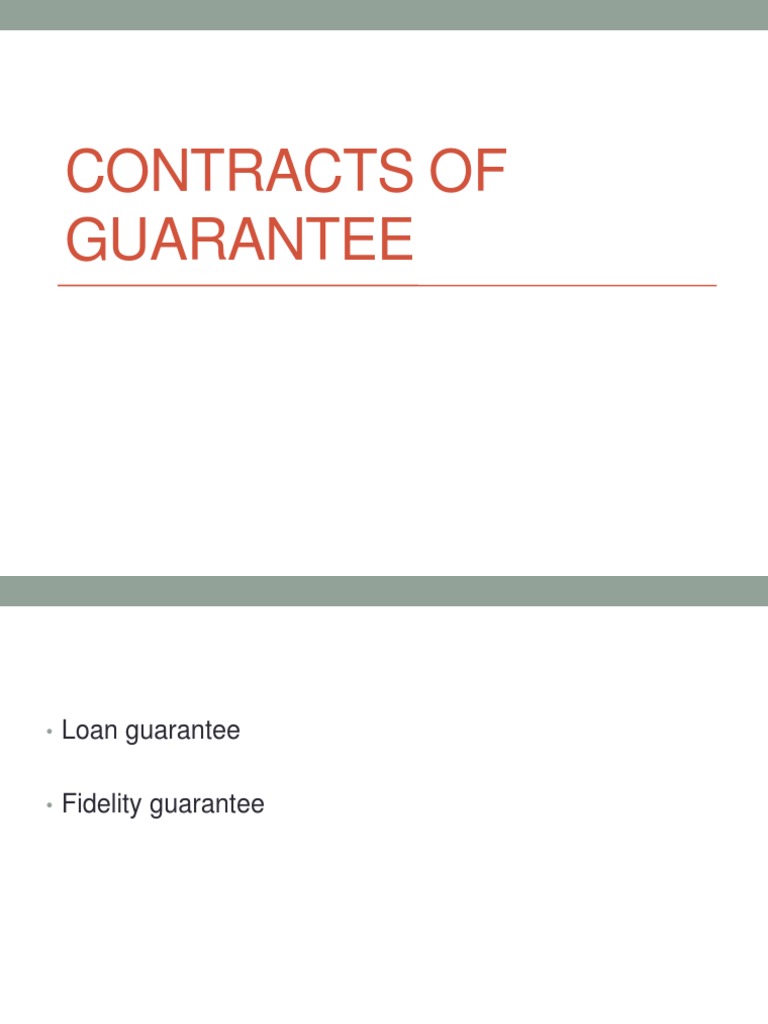 Contract of Guarantee
