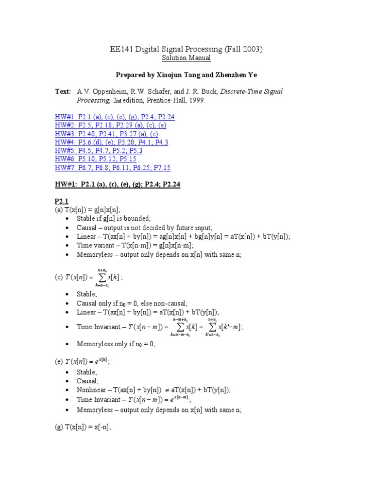 Digital signal processing solution mannual chapter Bonus Oppenheim |  Sampling (Signal Processing) | Mathematical