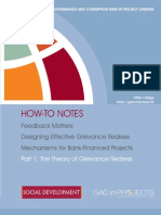 How-To Notes: Feedback Matters: Designing Effective Grievance Redress Mechanisms For Bank-Financed Projects