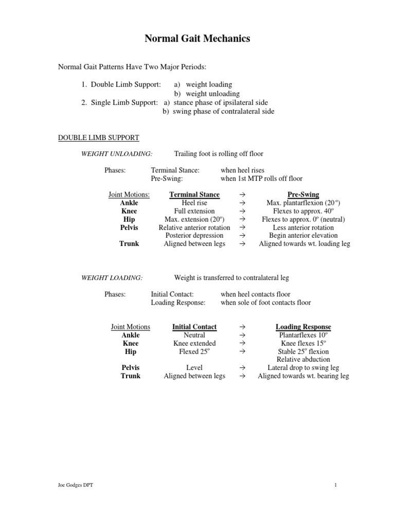 Documenting Normal Gait Mechanics | PDF | Anatomical Terms Of Motion | Foot