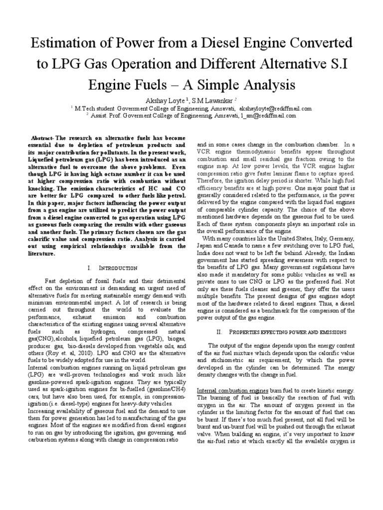 Akshay Loyte Review Paper | PDF | Liquefied Petroleum Gas | Internal ...