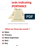 Key Words Indicating IMPORTANCE