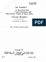 Lndian Standard: Code of Practice For Oxy-Acetylene Welding For Structural Work in Mild (Steel