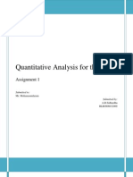 Quantitative Analysis For The Firm: Assignment 1