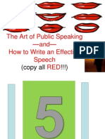 The Art of Public Speaking - and - How To Write An Effective Speech RED