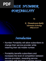 Mobile Number Portability: K - Tirumaleswara Reddy