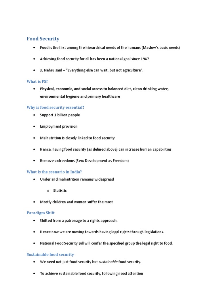 Understanding Food Security in India | PDF | Food Security | Agriculture