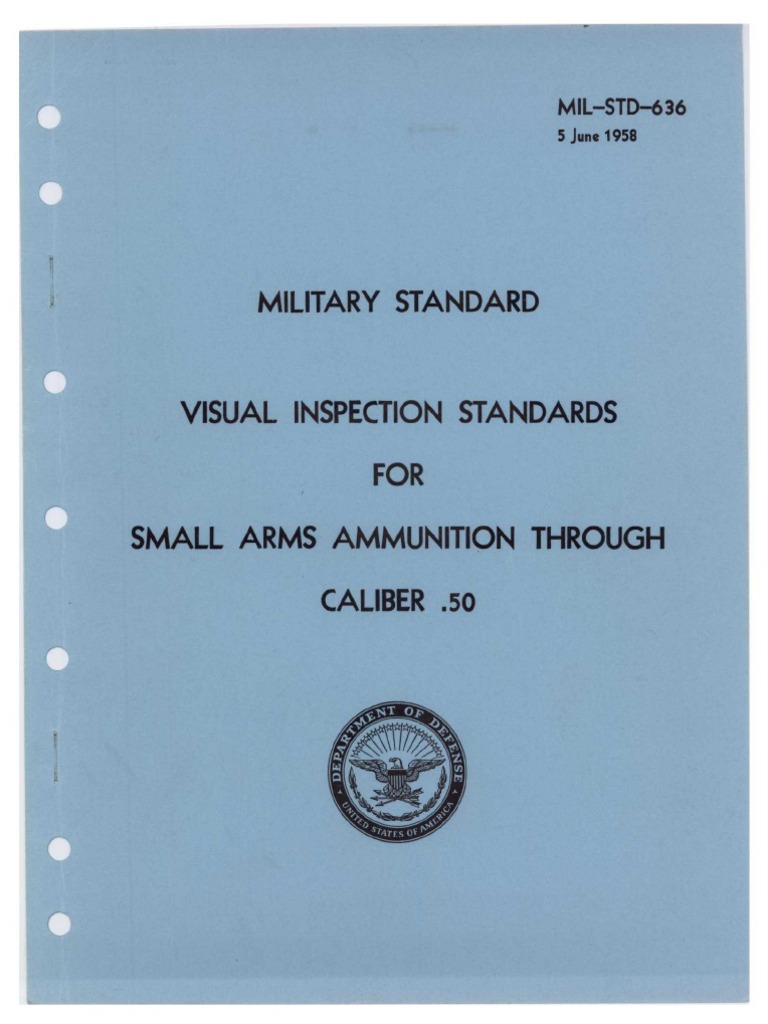 Visual Inspection Standards For Small Arms Ammunition Through Caliber ...