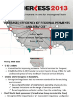 INCREASED EFFICIENCY OF REGIONAL PAYMENTS AND SERVICES