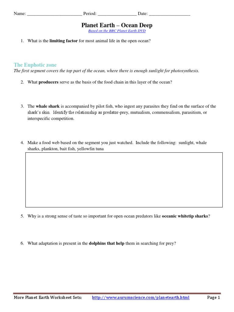 worksheet Renewable Energy Worksheet planet earth deep oceans worksheet seabed