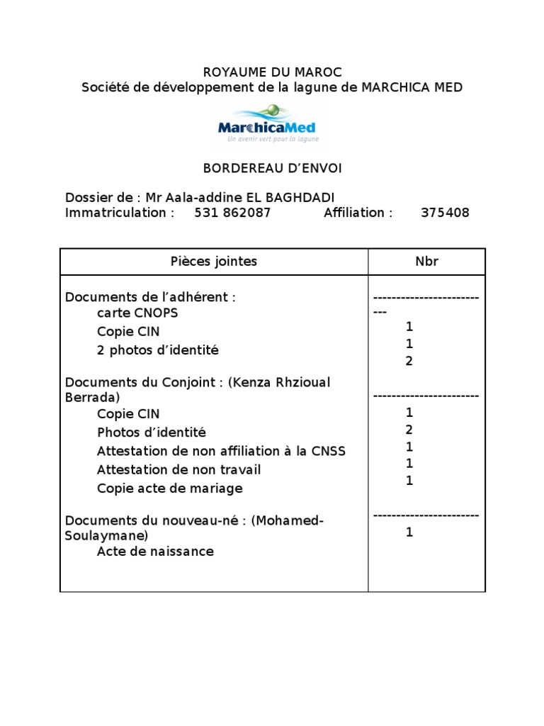 Dernier Bordereau Cnss Visa