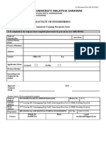 Universiti Malaysia Sarawak: Industrial Training Placement Form