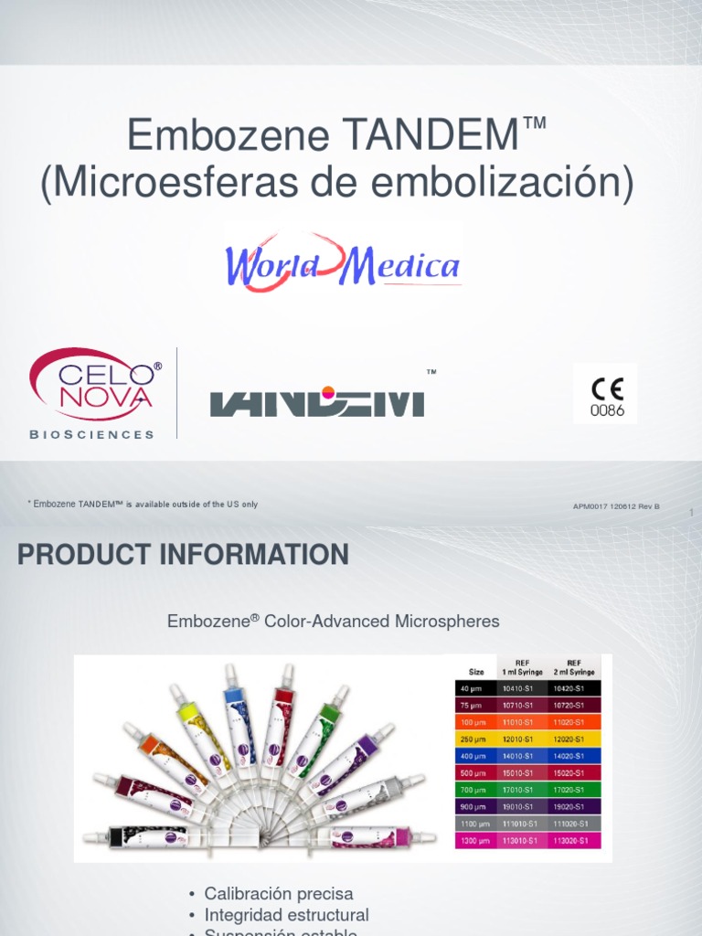 Embozene TANDEM™: Microesferas de embolización | PDF | Medicina ...