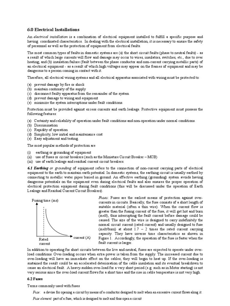 Electrical Installation Safety and Protection | PDF | Fuse (Electrical ...
