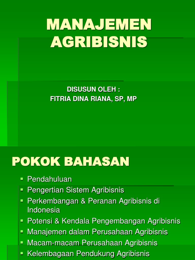 Manajemen Agribisnis