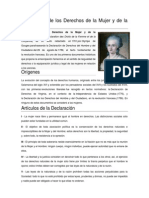 Declaración de Los Derechos de La Mujer y de La Ciudadana