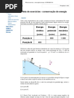 3ªlista de exercicios - conservação de energia - EXPERIMENTUN