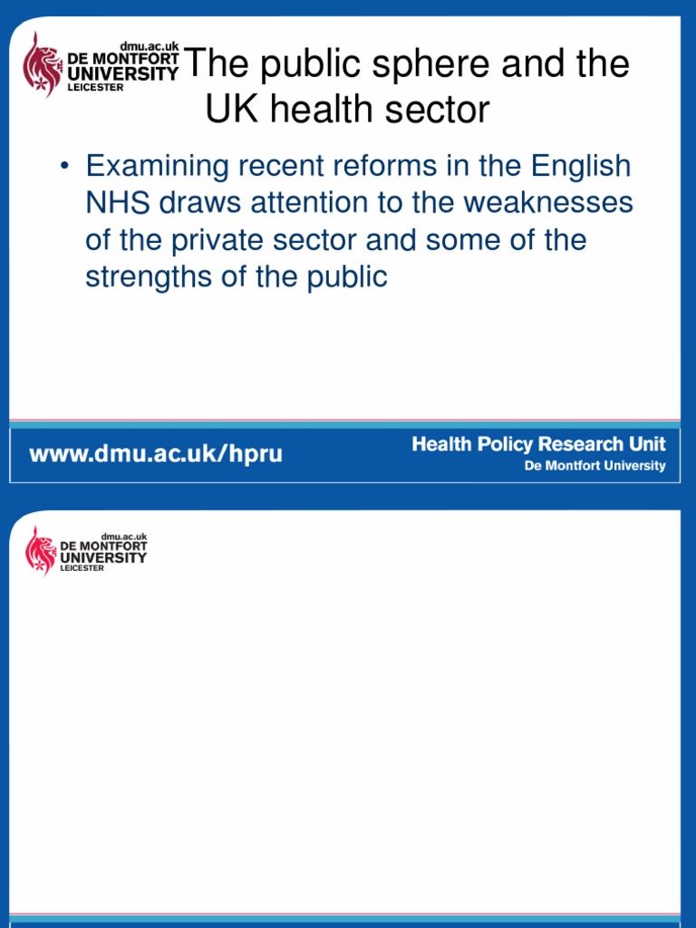 The Public Sphere and The UK Health Sector | PDF