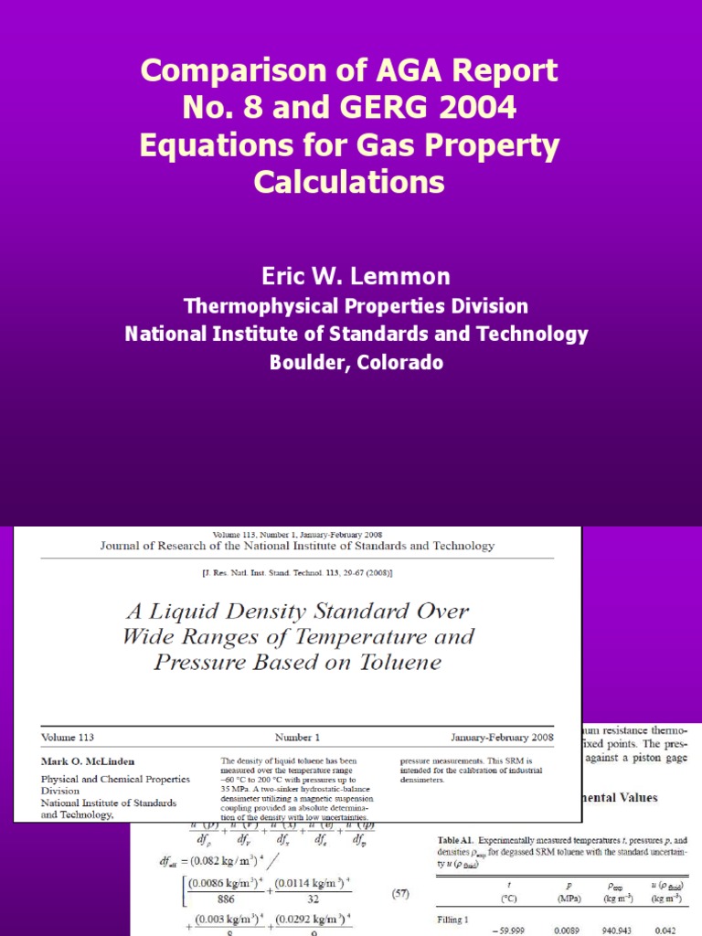 Gas Property Calculations Gases Nature
