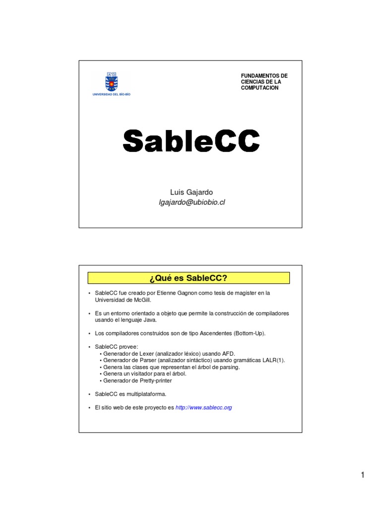 03 2 1 SableCC | PDF | Compilador | Analizando
