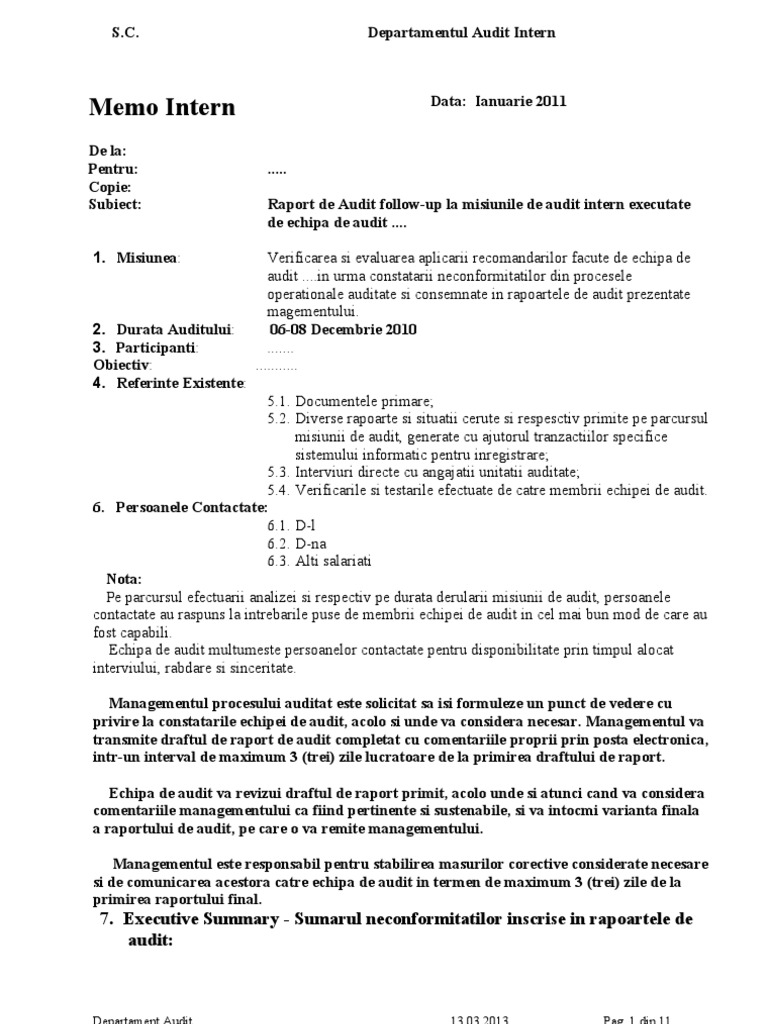 Memo Intern | PDF