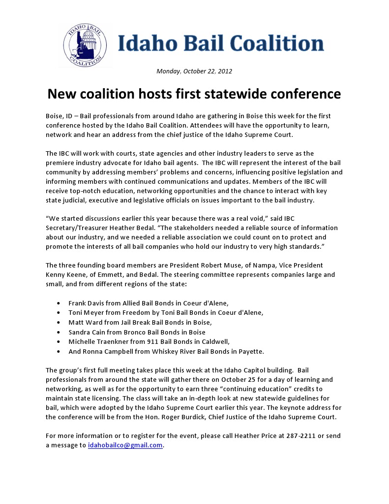 Idaho Bail Coalition Conference 2012 | PDF | Idaho | Bail