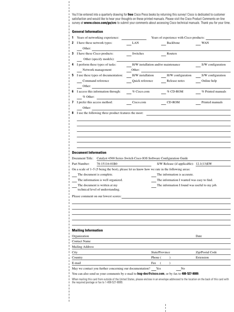 4500 Switch Cisco Ios Software Configuration Guide | PDF | Network ...