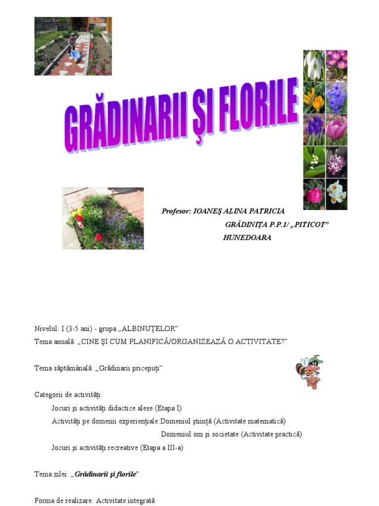 Proiect Gradinarii Si Florile
