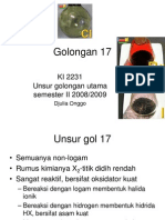 Golongan 17: KI 2231 Unsur Golongan Utama Semester II 2008/2009