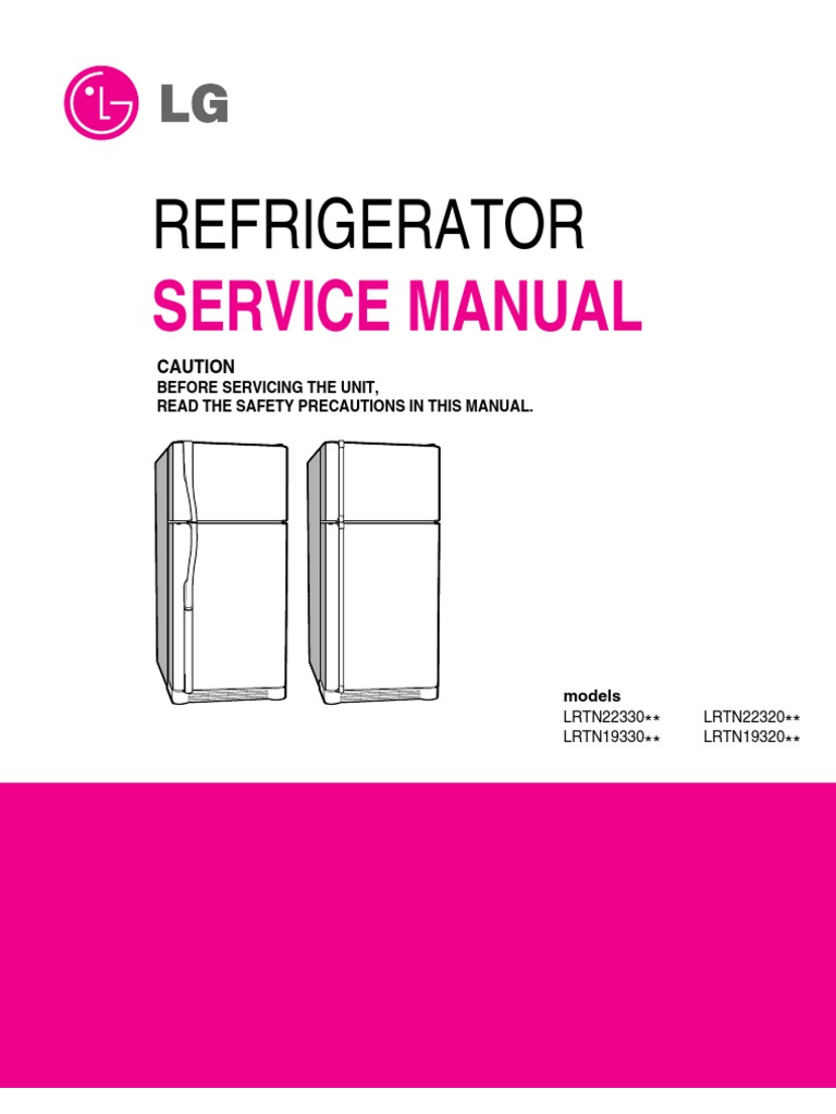 LRTN19330xx Manual de Servicio Refri Lg | Refrigerator | Refrigeration