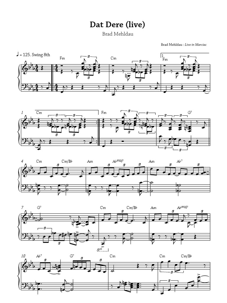 Brad Mehldau - Dat Dere | PDF