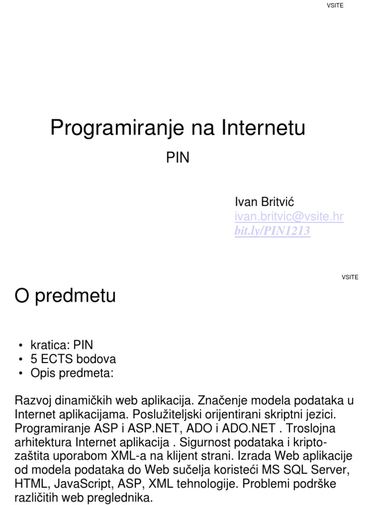 Programiranje Na Internetu | PDF