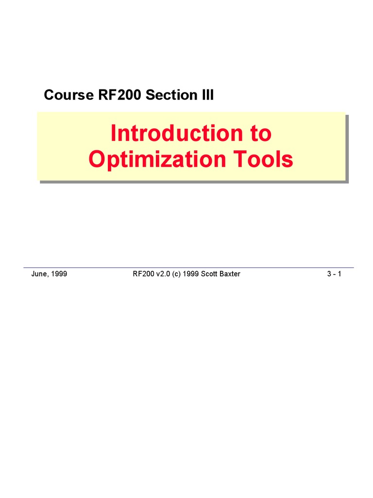 RF200 - 3 - Optimization Tools | PDF | Personal Computers | Image Scanner